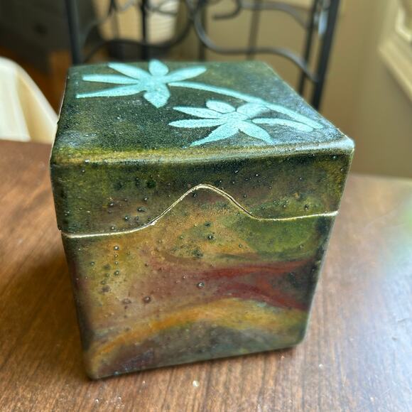 Clay ceramic trinket box studio art glazed - Picture 4 of 10